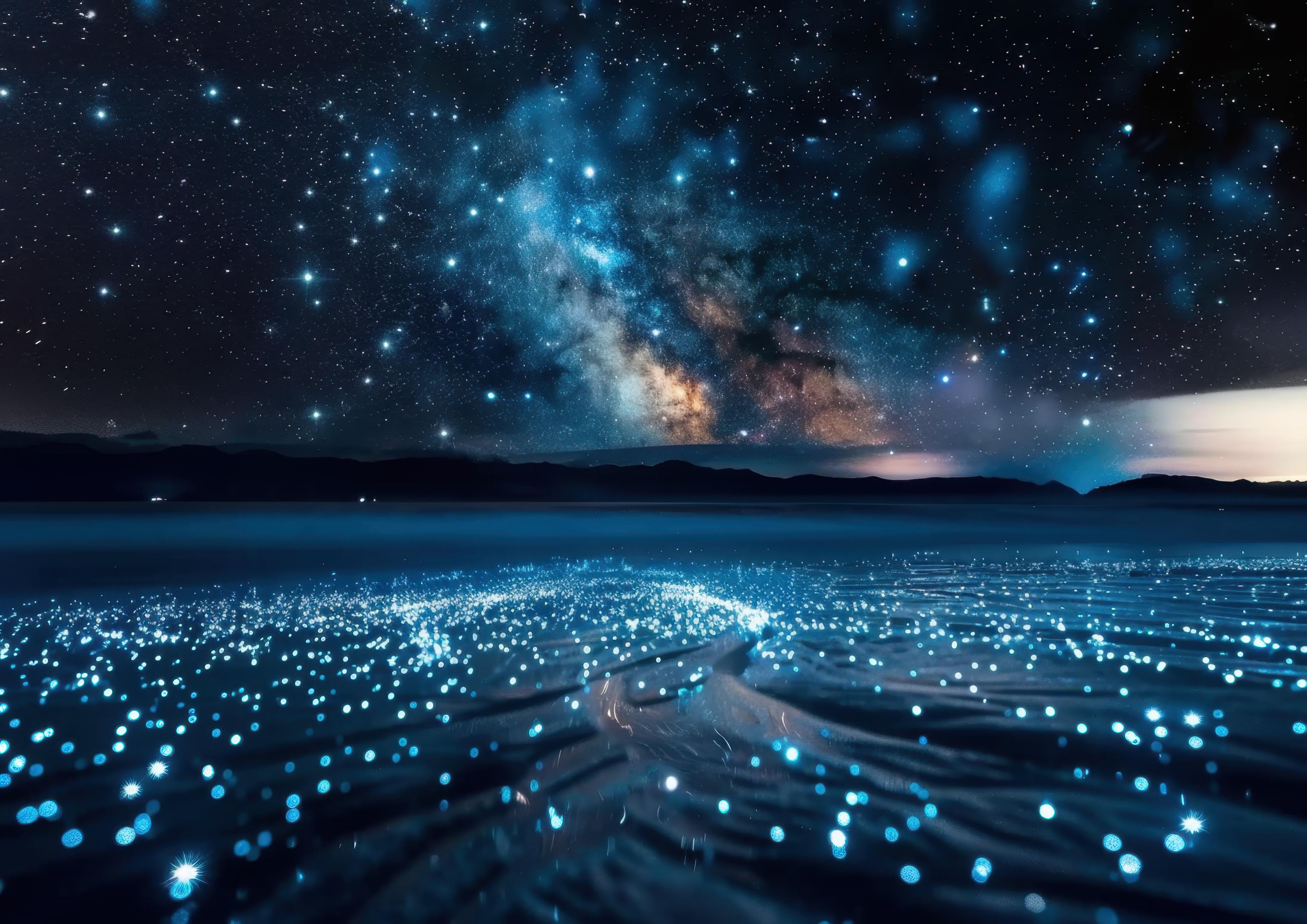 Preview for Bioluminescent-beach-under-starry-sky-astrophotography-photo-bac-f76f8