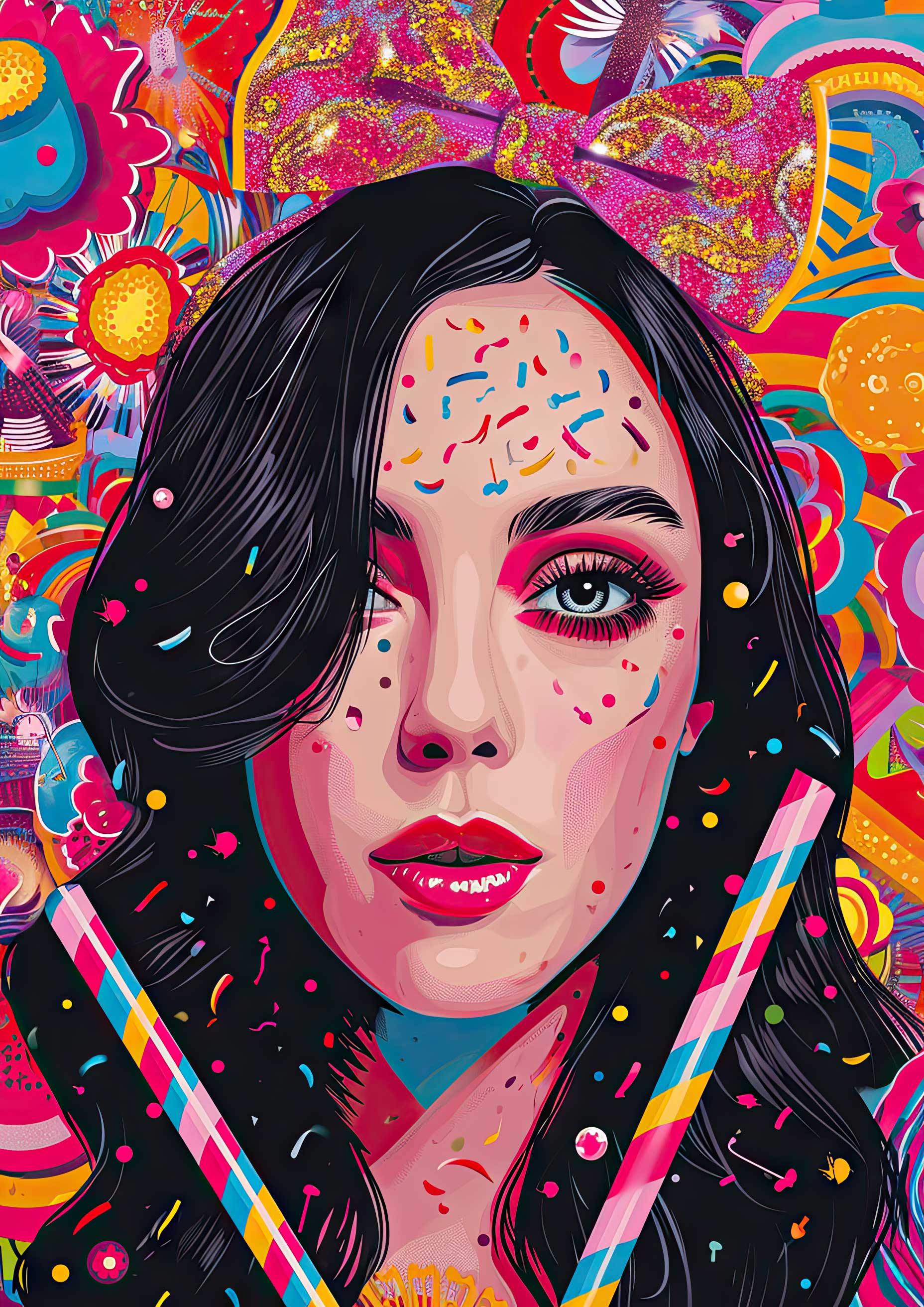 Preview for Vibrant-portrait-art-template-celebrities-background-c316b