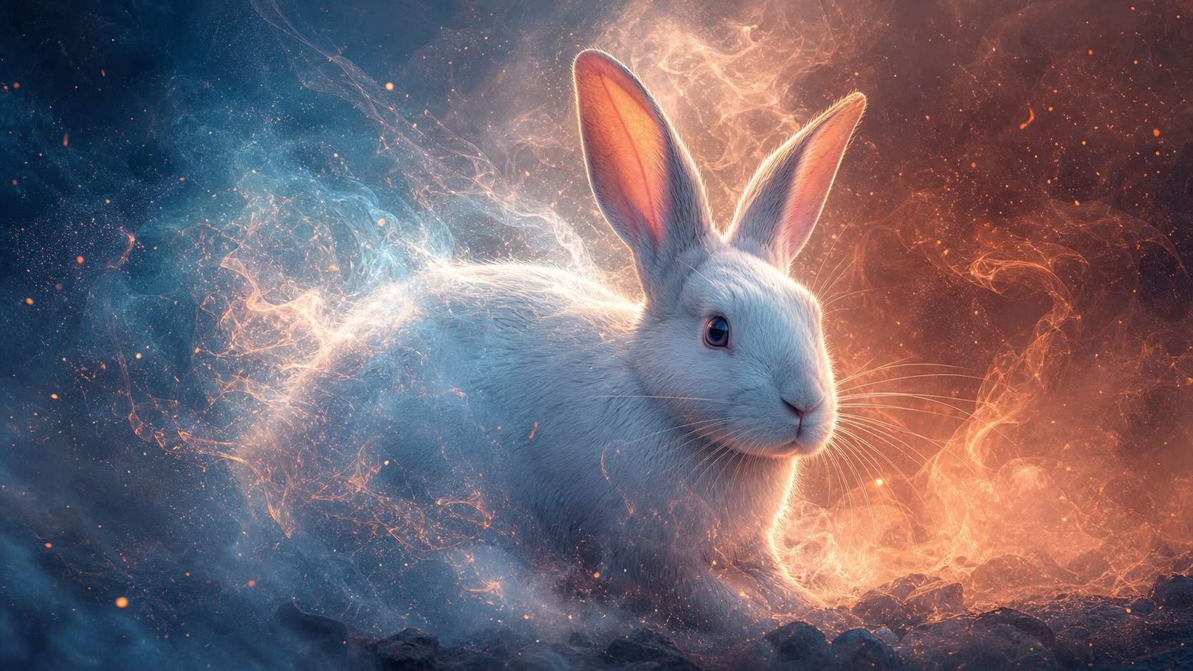 Preview for White Rabbit Warm Light Stock Background