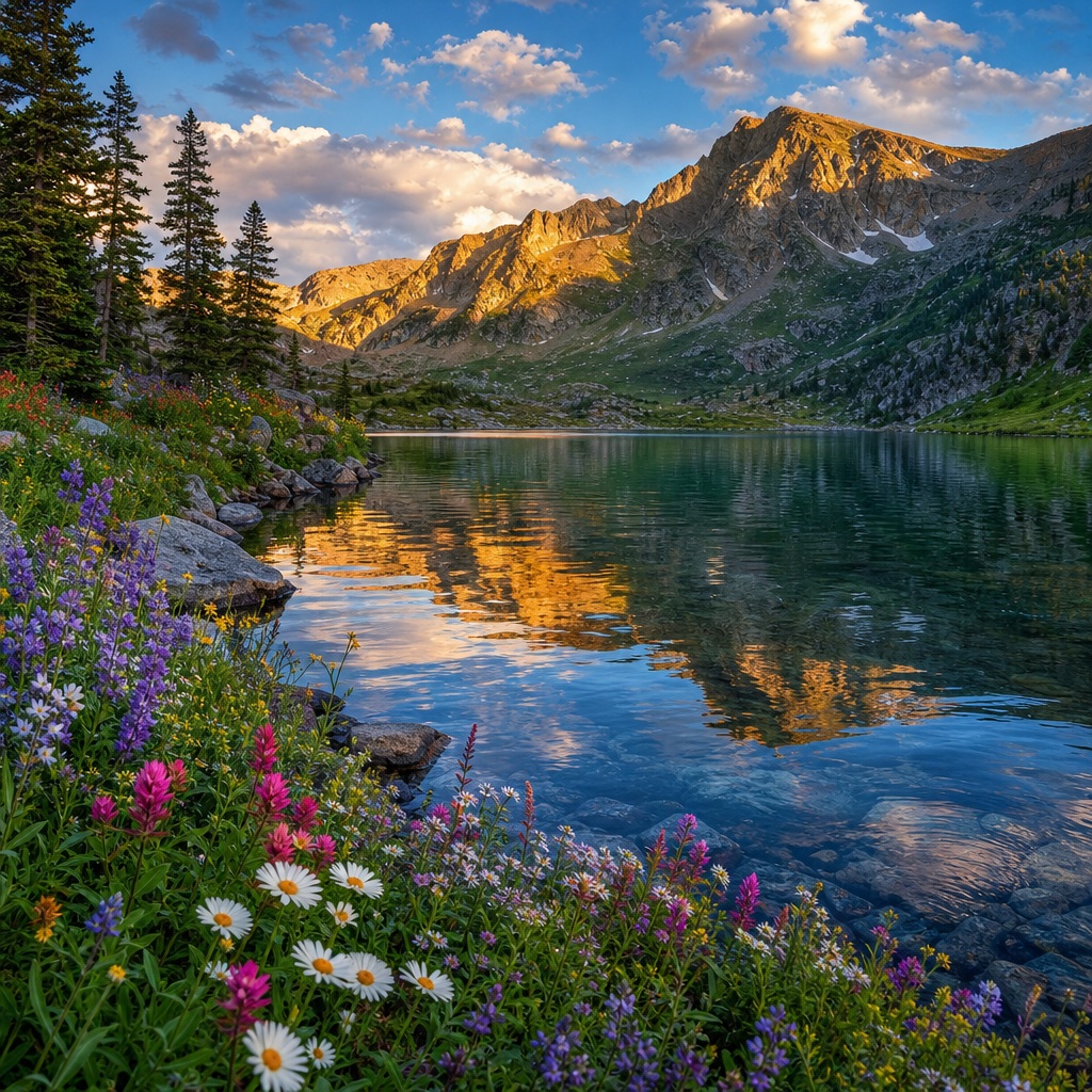 Preview for Alpine Lake Reflection Stock Background