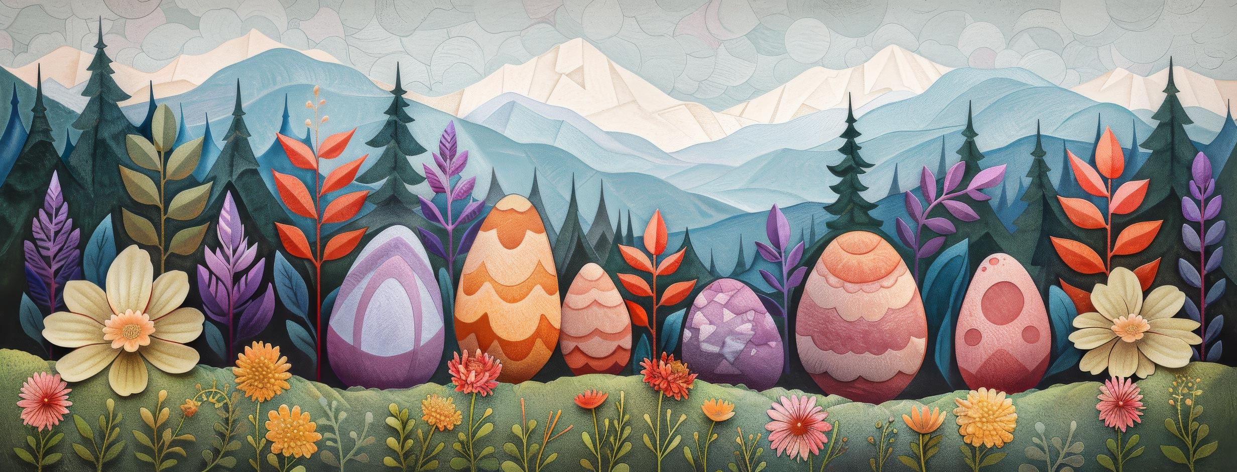 Preview for Easter-eggs-in-nature-easter-facebook-background-50ad5