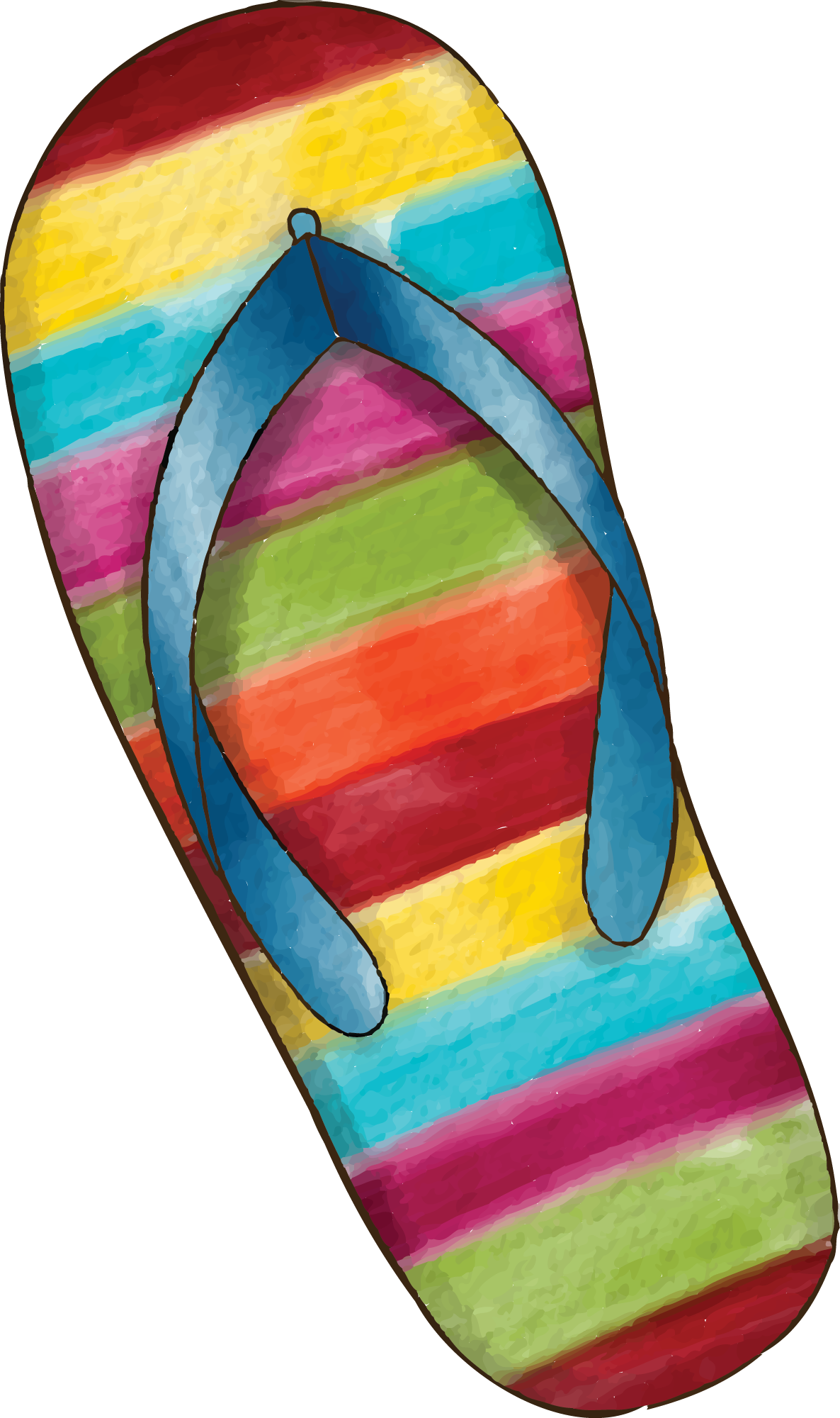 Preview for Colorful-striped-flip-flop-summer-watercolor-sticker-5c309
