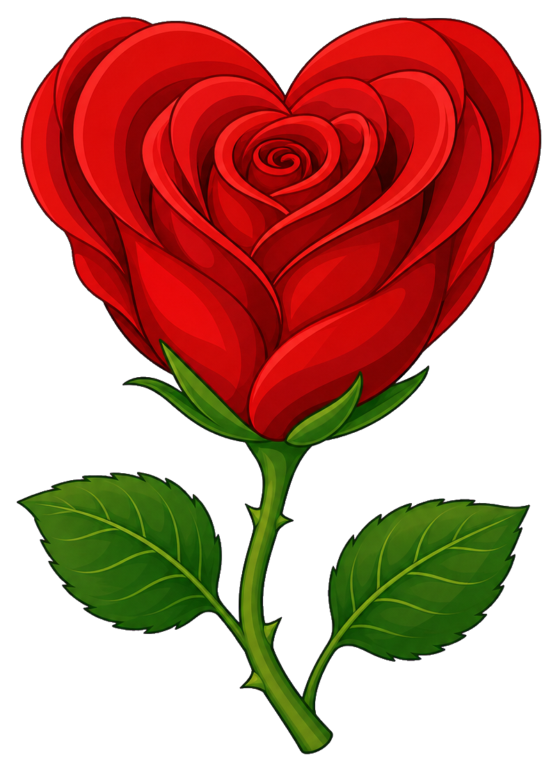 Preview for Heart Shaped Red Rose Sticker