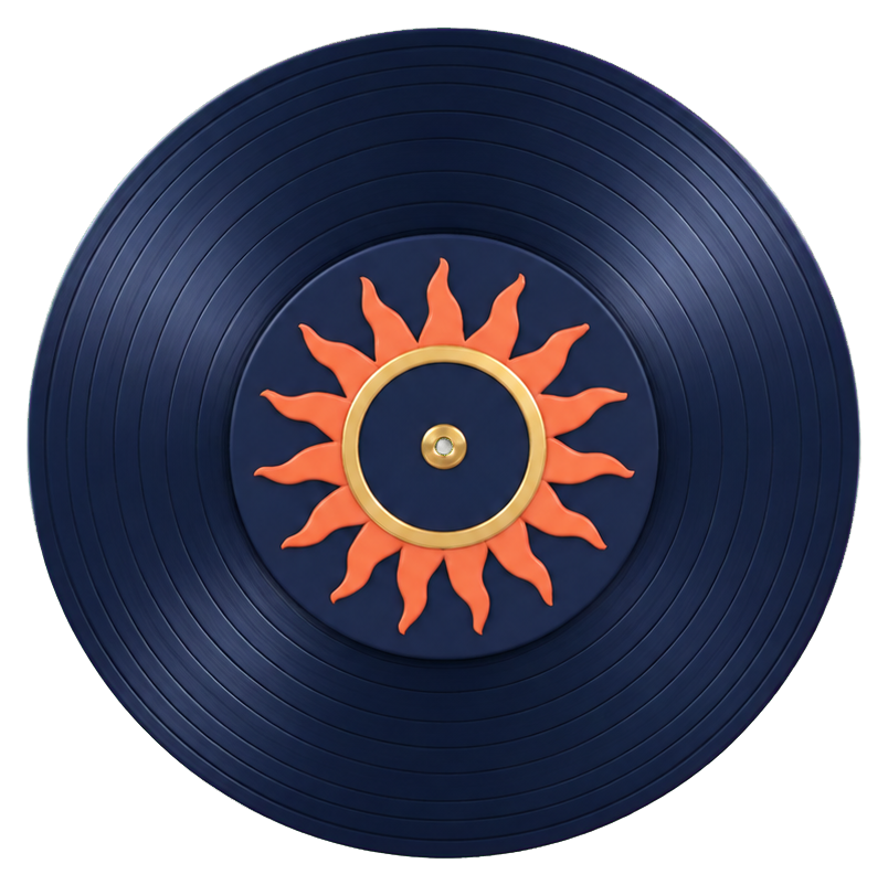 Preview for Vintage Record Sun Sticker