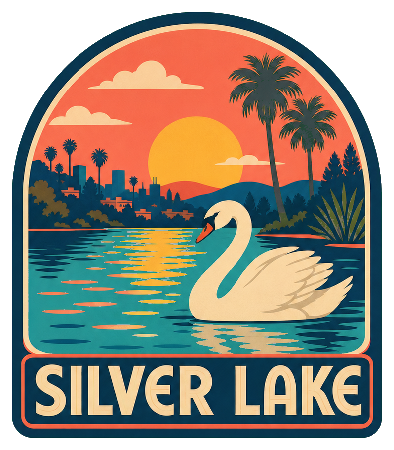 Preview for Silver Lake Swan Retro Sticker