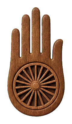 Preview for Carved Walnut Ahimsa Hand Sticker