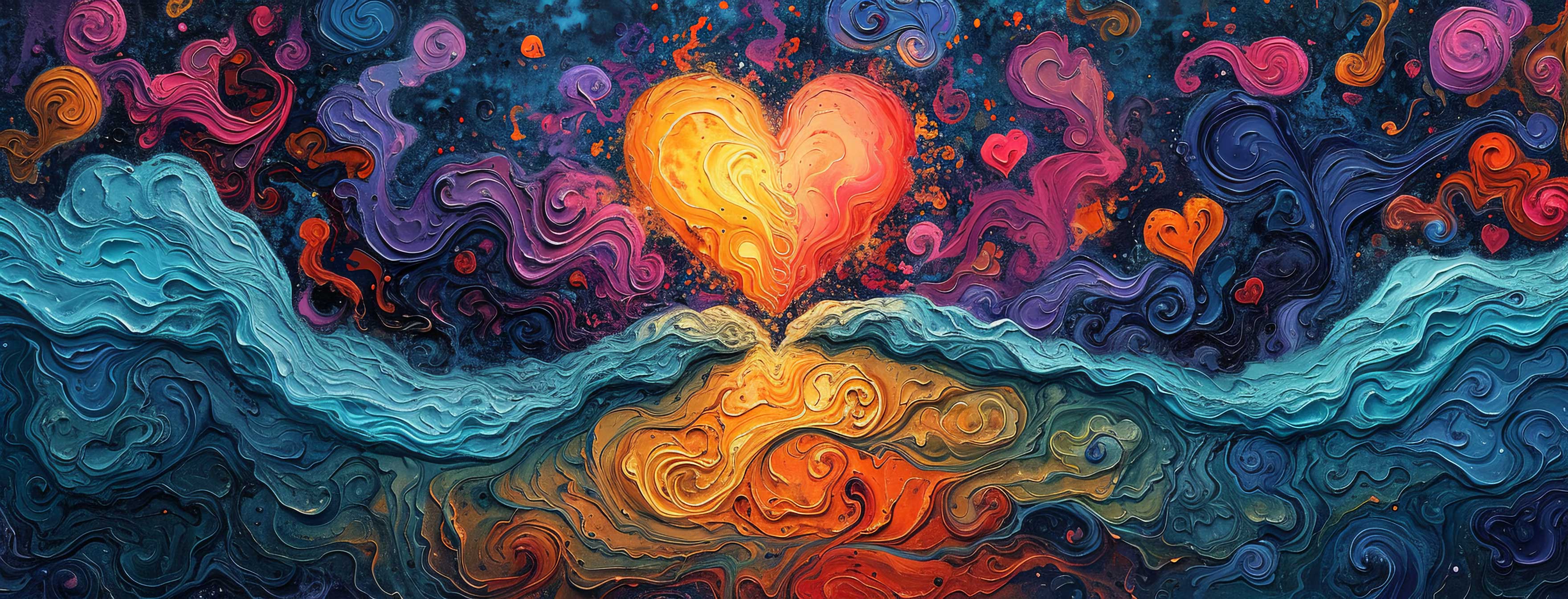 Preview for Vibrant-heart-art-template-heart-cover-background-71457