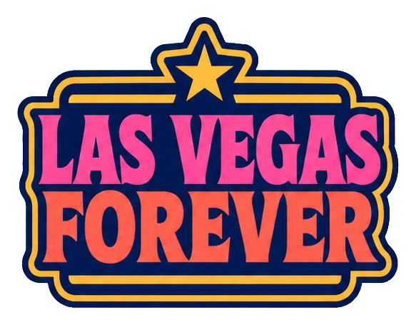 Retro Las Vegas Forever text sticker with a star above the words.