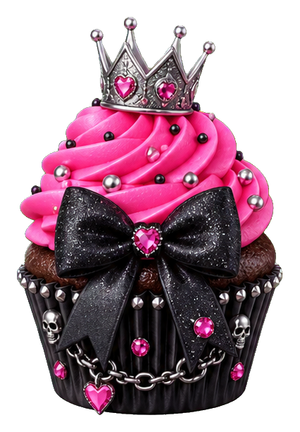 Preview for Pink Crown Cupcake Sticker
