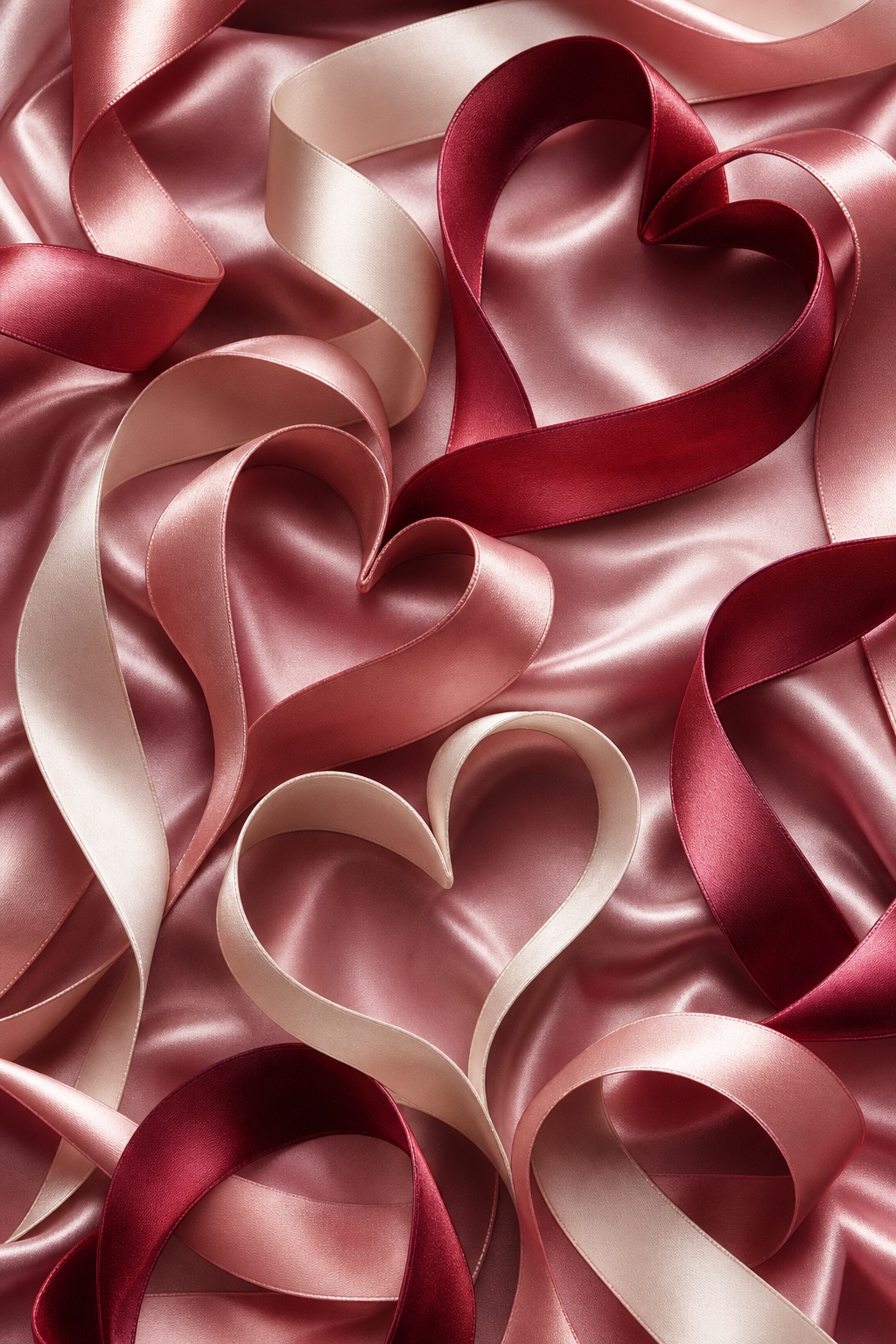 Preview for Romantic Hearts Ribbon Background