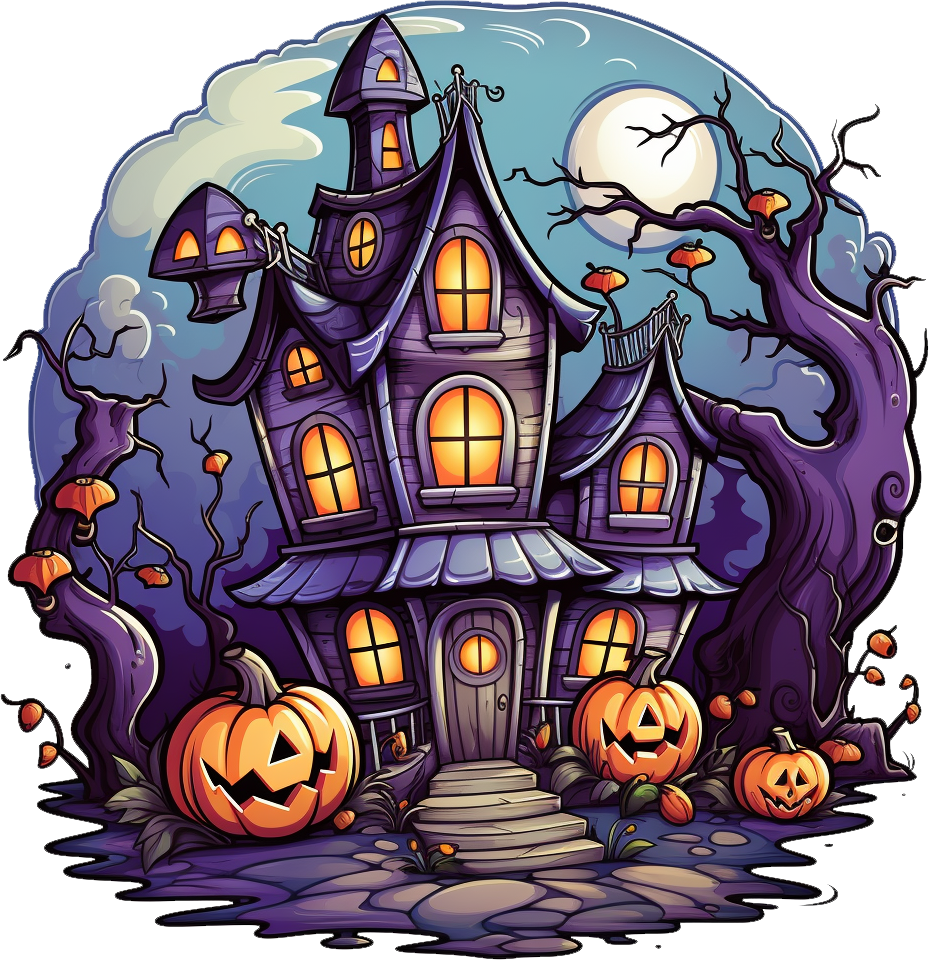 Preview for Halloween-haunted-house-illustration-sticker-97117