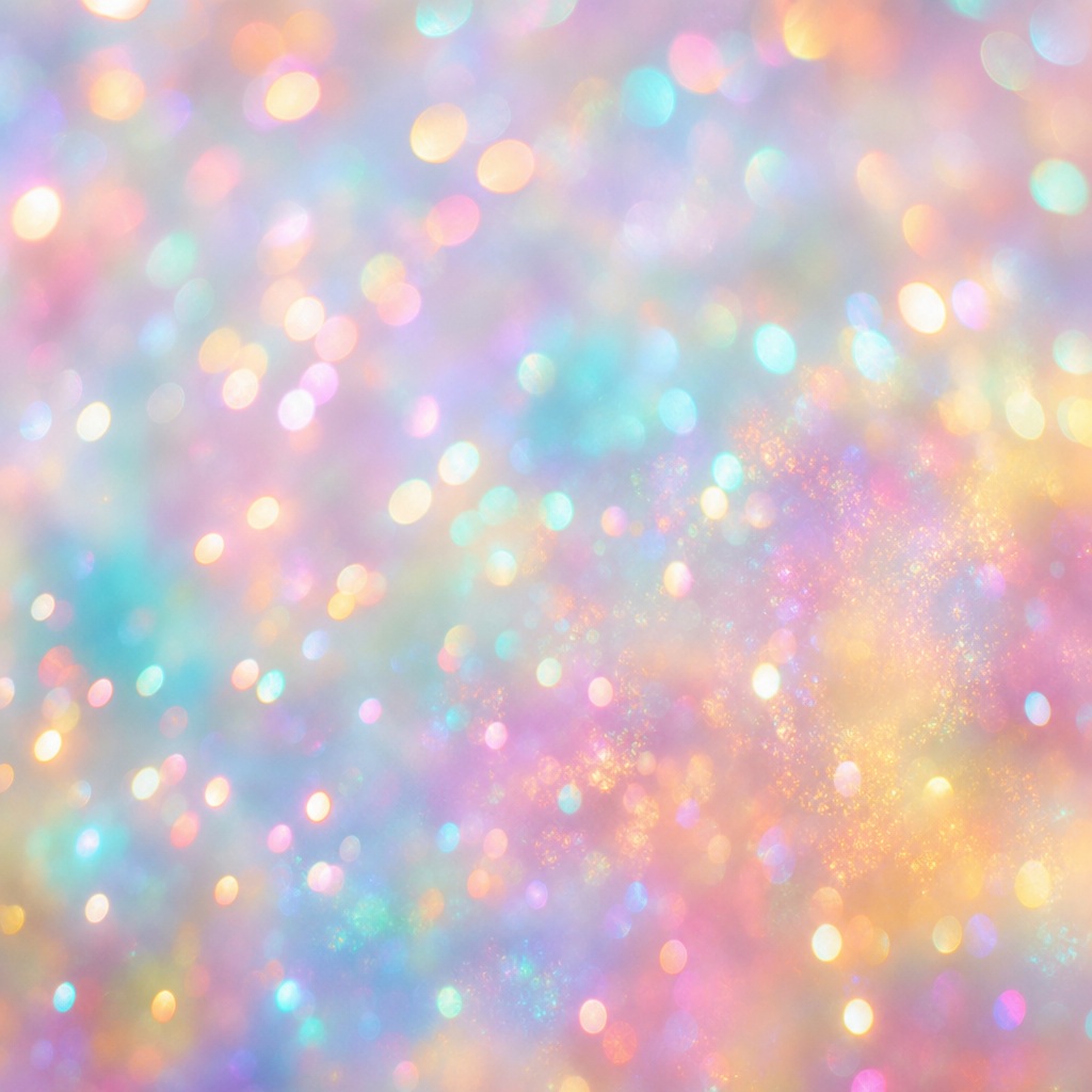 Soft pastel bokeh lights with a dreamy festive glow and misty light texture