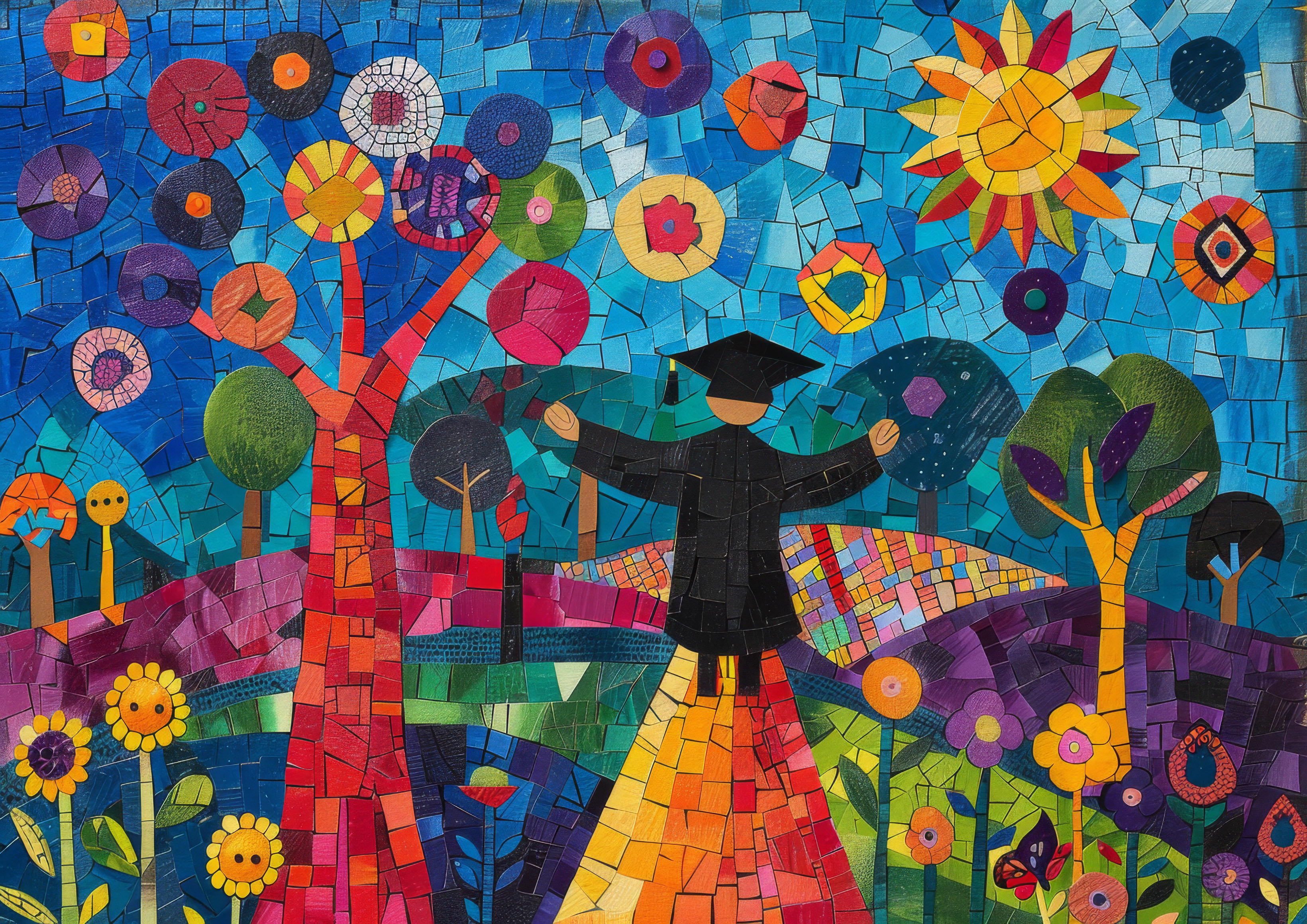 Preview for Colorful-graduation-mosaic-art-background-13e6c