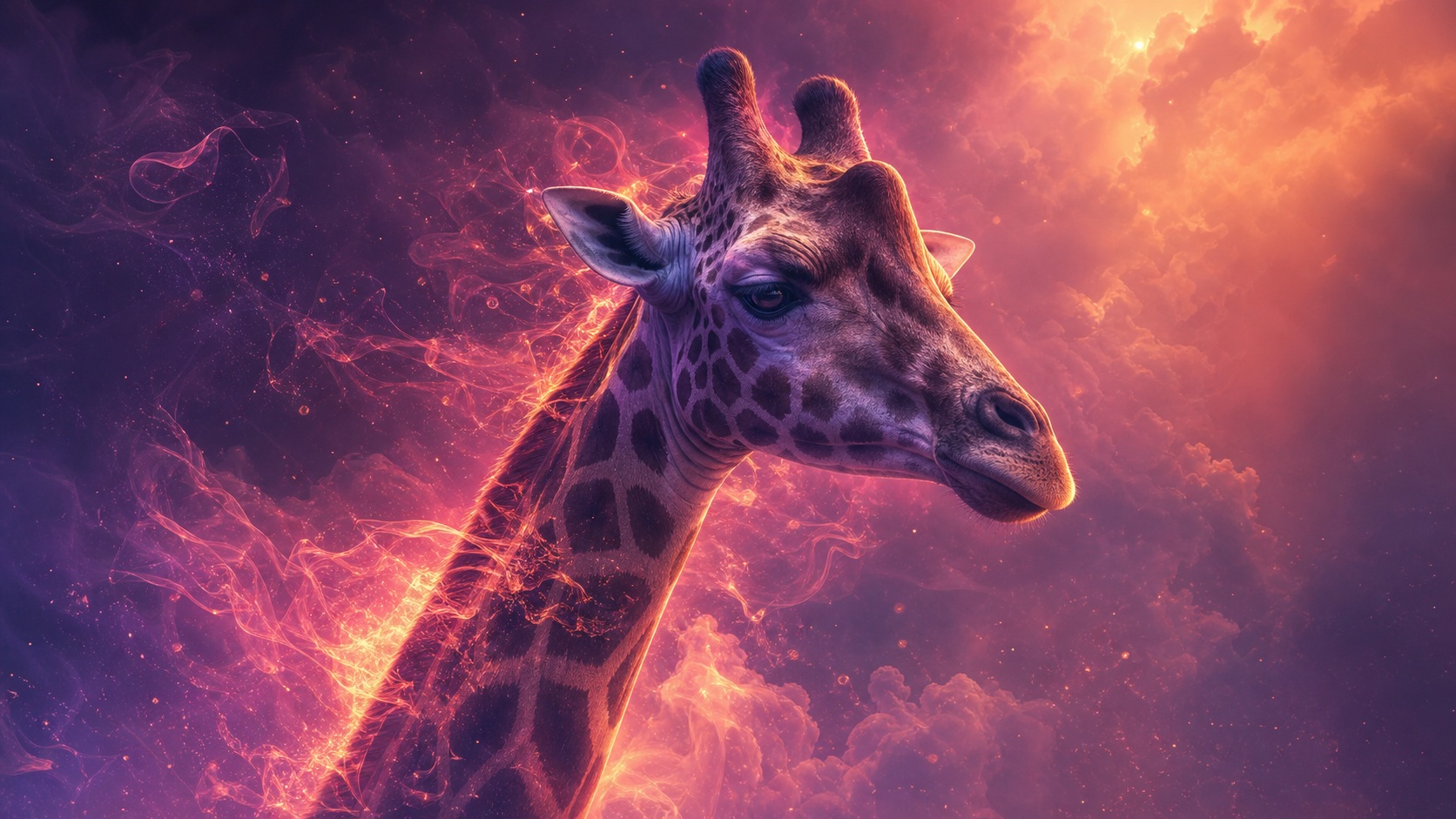 Preview for Rose Gold Neon Giraffe Background