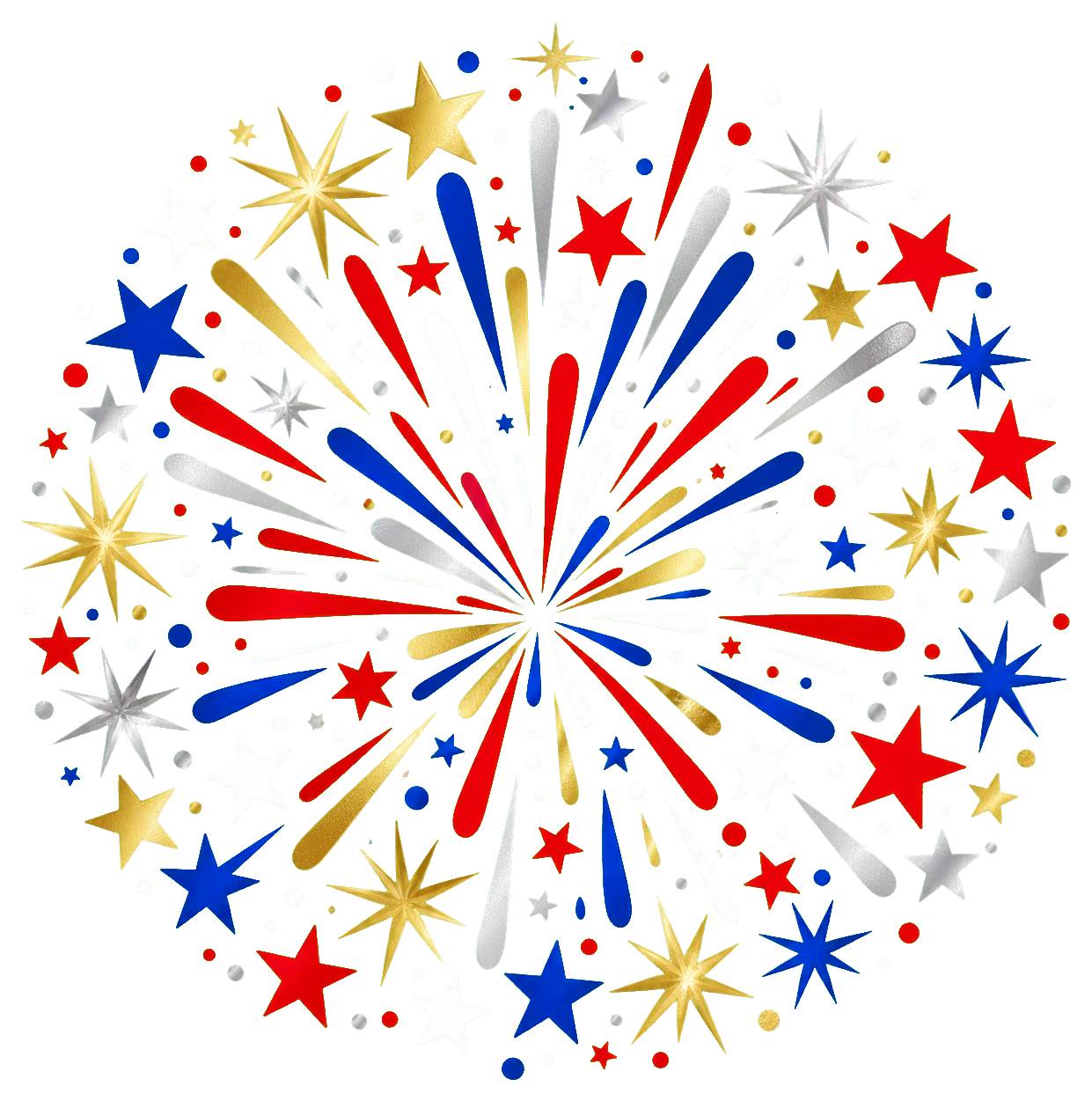 Preview for Fireworks Burst Sticker For 4th Of July Designs