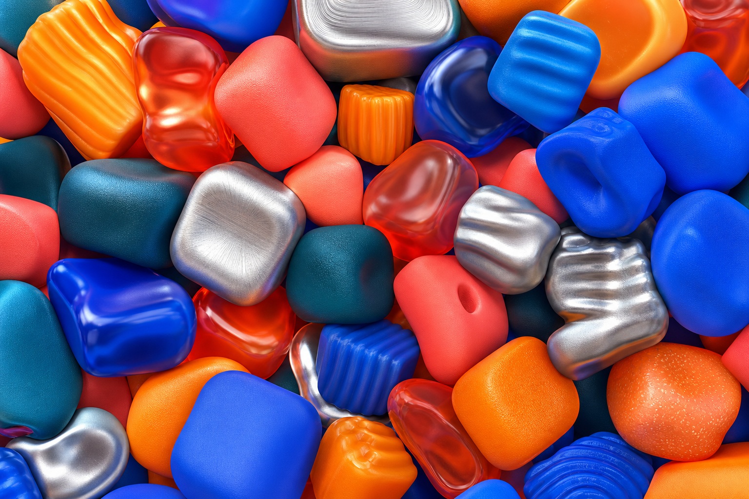 Preview for Chrome Candy Wobble Block Cascade Background
