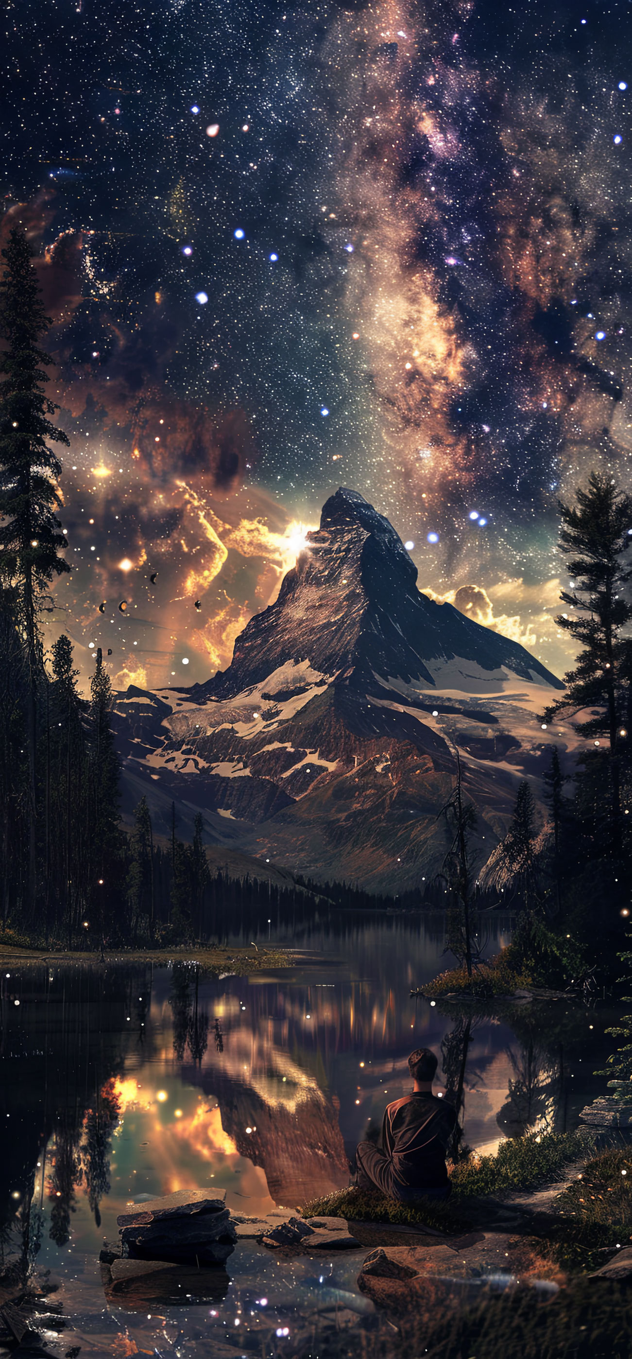 Preview for Mountain-under-starry-sky-astrophotography-phone-background-630ec