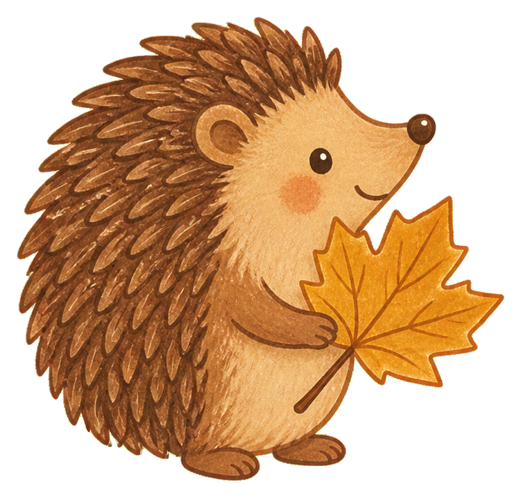 Preview for Hedgehog With Leaf Sticker