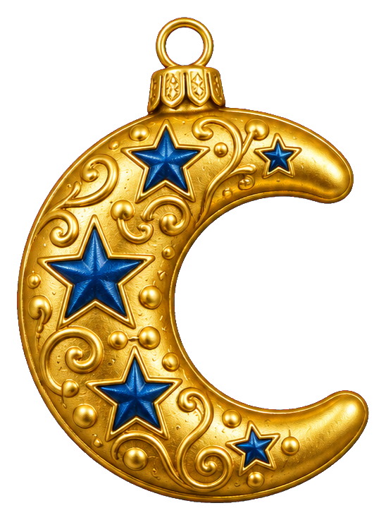 Preview for Golden Crescent Christmas Ornament