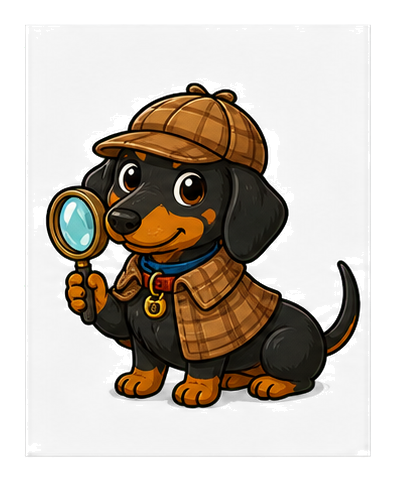 Preview for Dachshund Detective Sticker Graphic