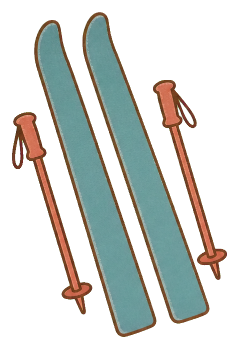 Preview for Dusty Blue Winter Skis Sticker