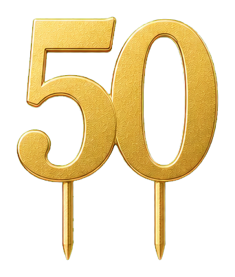 Preview for Golden Fifty Cake Topper Sticker