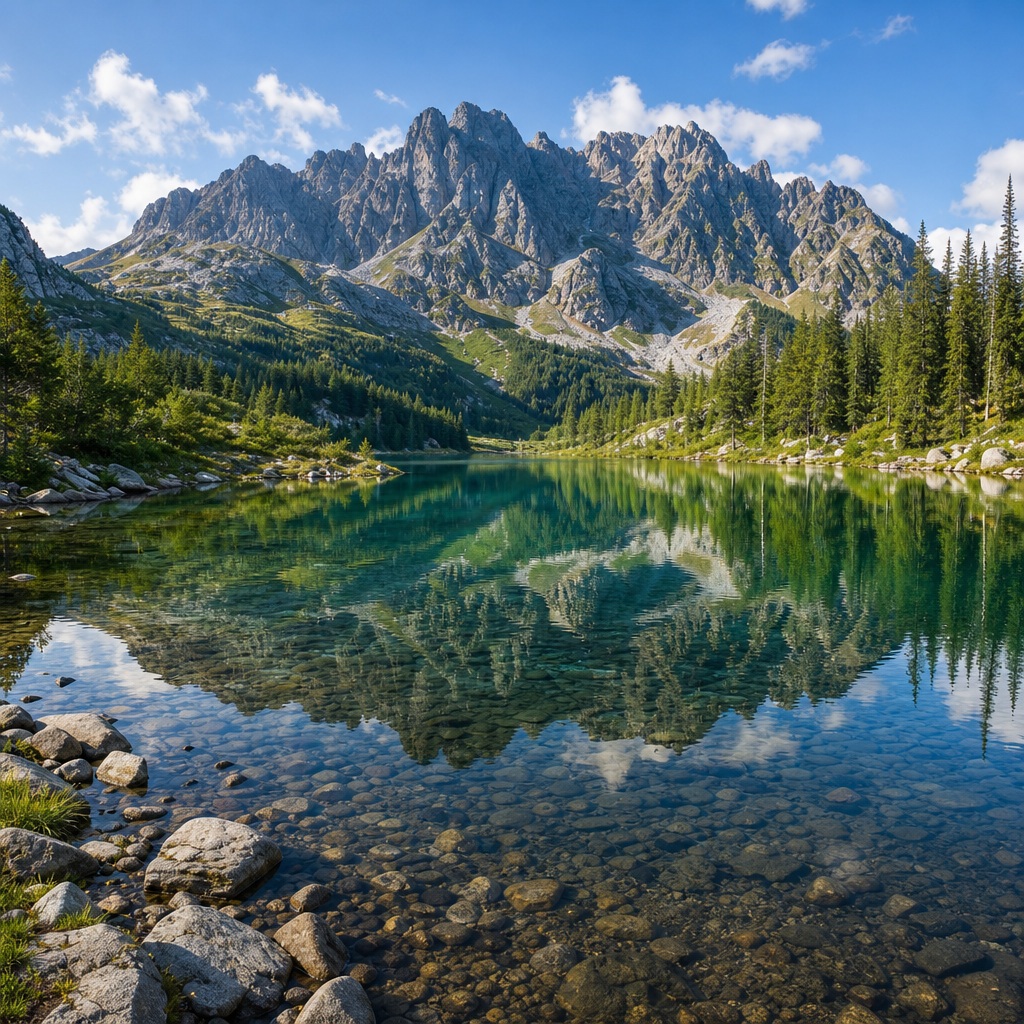 Preview for Mountain Lake Reflection Background