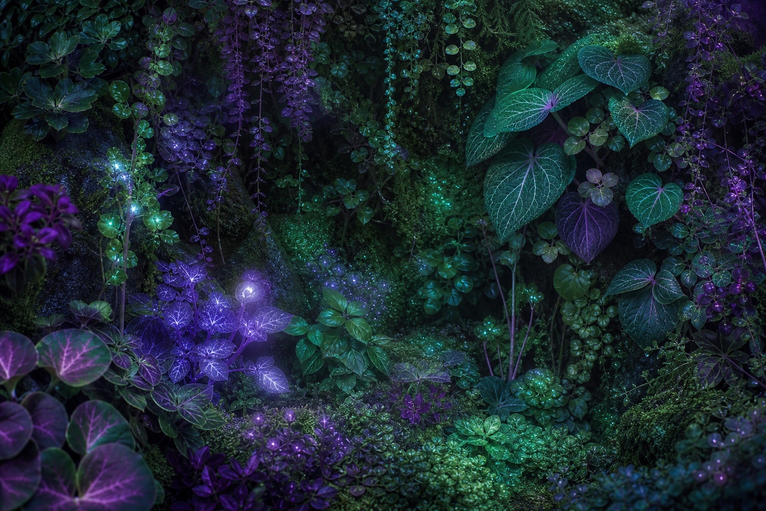 Preview for Violet Jade Bioluminescent Botanical Background