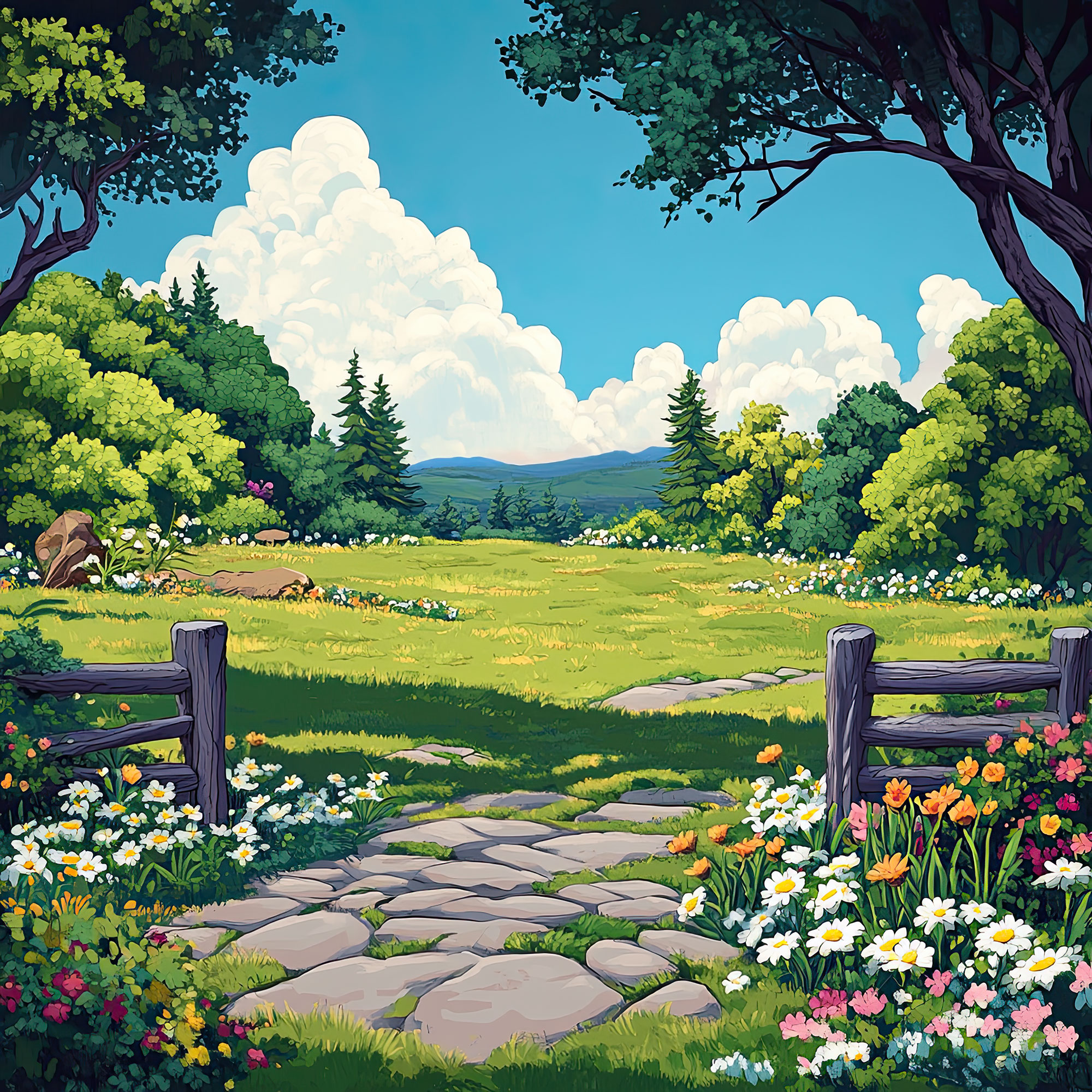 Preview for Serene-landscape-pathway-nature-backdrop-background-fbe56