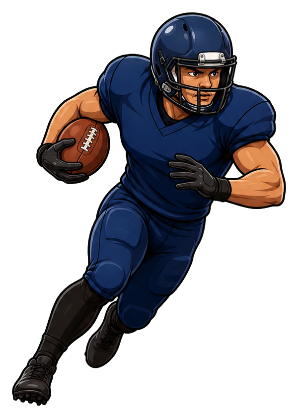 Preview for Cartoon Running Back Football Sticker