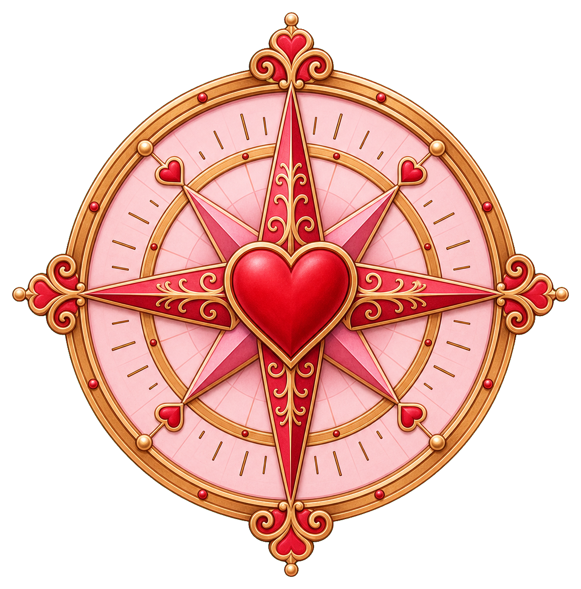 Preview for Heart Compass Sticker For Love Designs