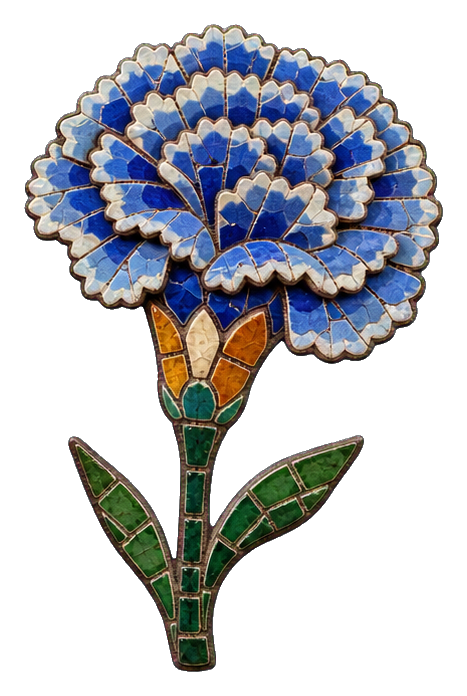 Preview for Blue Mosaic Carnation Sticker