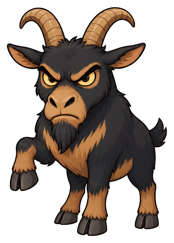 Preview for Angry Charcoal Goat Sticker