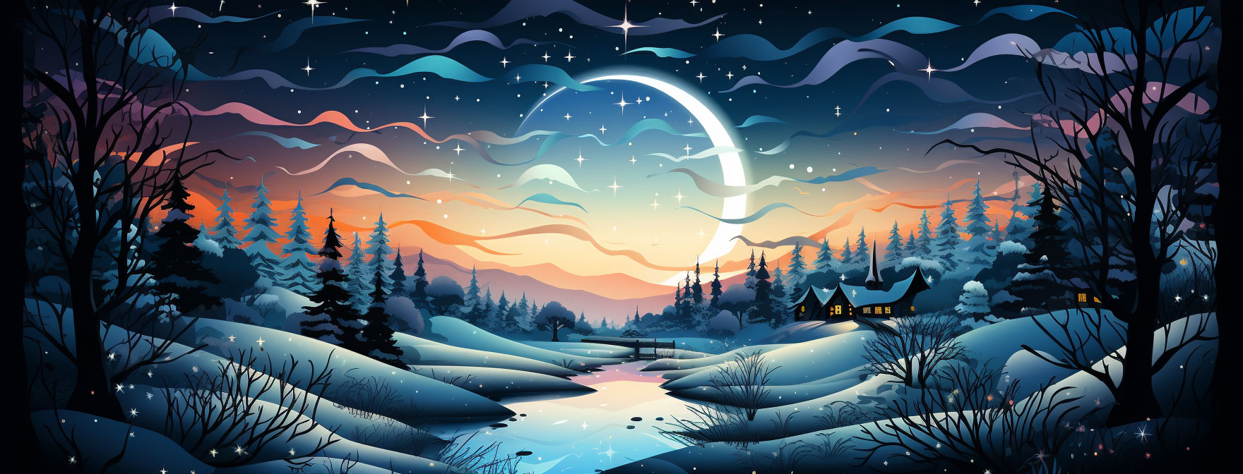 Preview for Winter-landscape-dusk-christmas-cover-background-d531d