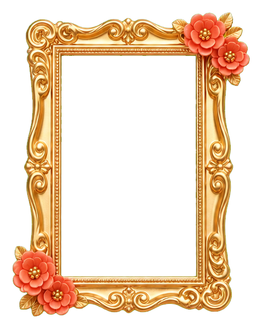 Preview for Gold Floral Photo Frame Sticker