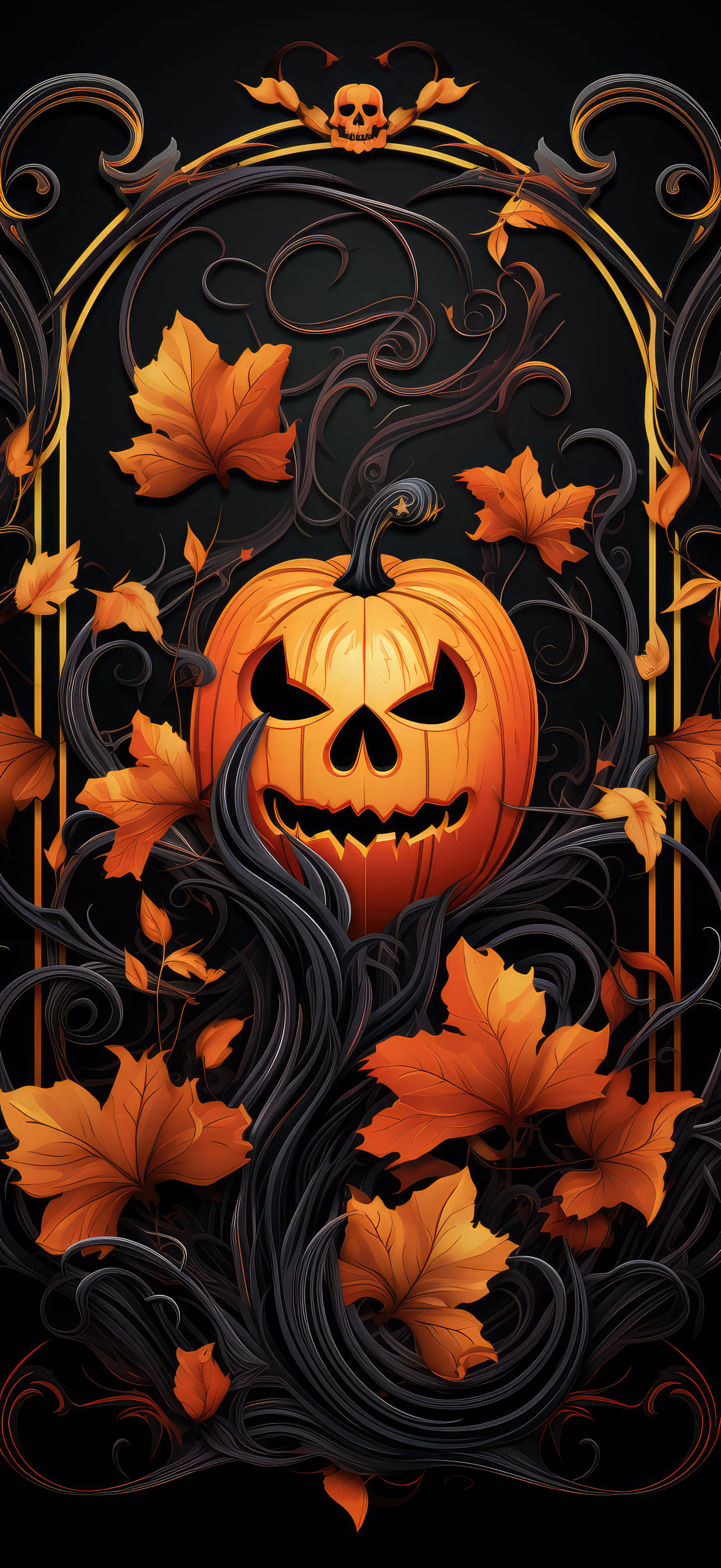 Preview for Halloween-pumpkin-illustration-design-halloween-phone-background-d1e79