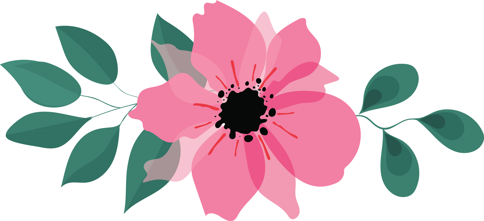 Preview for Pink-flower-graphic-design-flowers-sticker-7462f