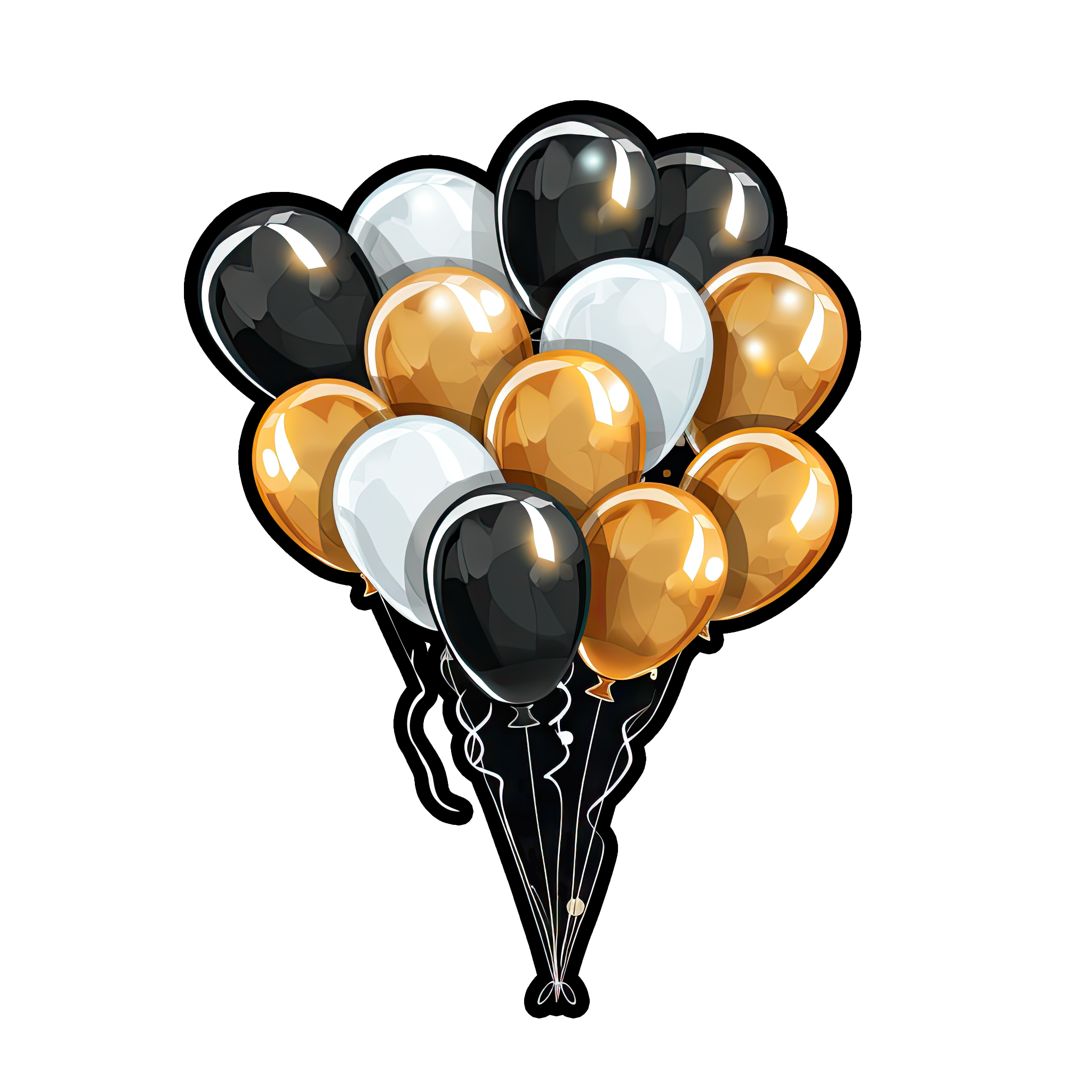 Preview for Black-white-gold-balloons-new-year-sticker-3b19e