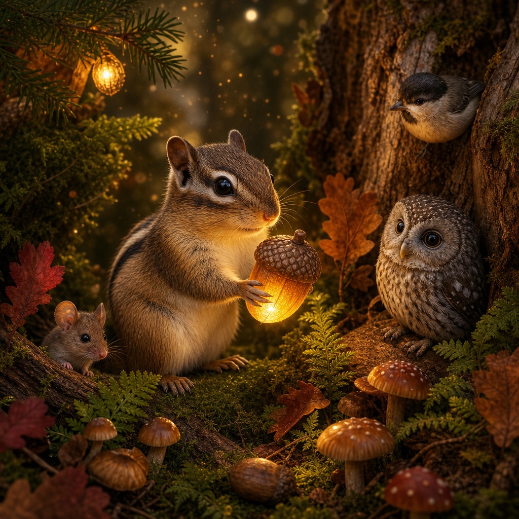 Preview for Magical Woodland Animals Stock Background