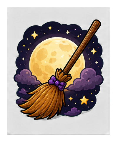 Preview for Moonlit Broom Halloween Sticker
