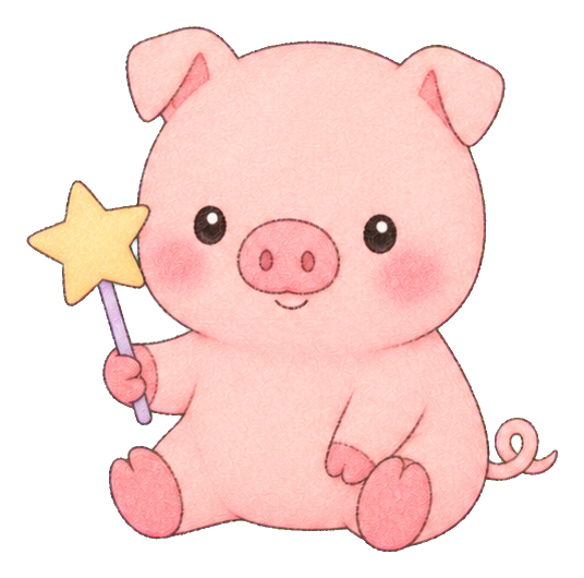 Preview for Kawaii Pig Star Wand Sticker