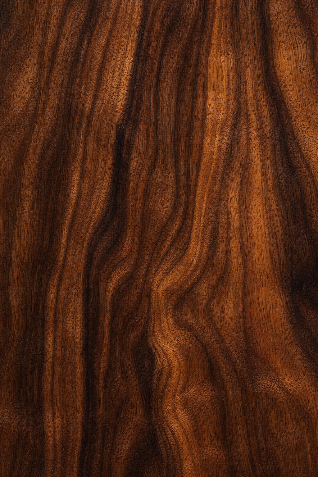 Dark walnut wood grain with flowing natural texture and warm brown tones.