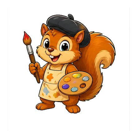 Preview for Painter Squirrel Sticker