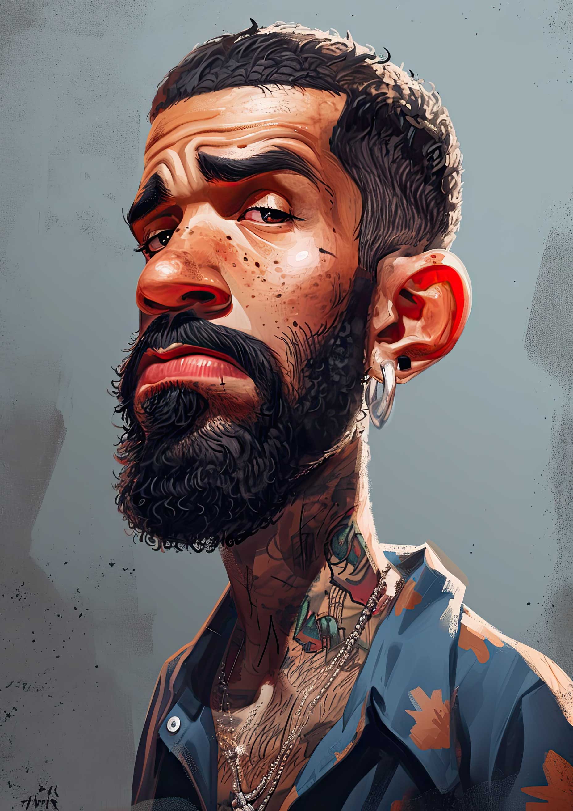 Preview for Digital-art-portrait-bearded-man-celebrities-background-c06a3