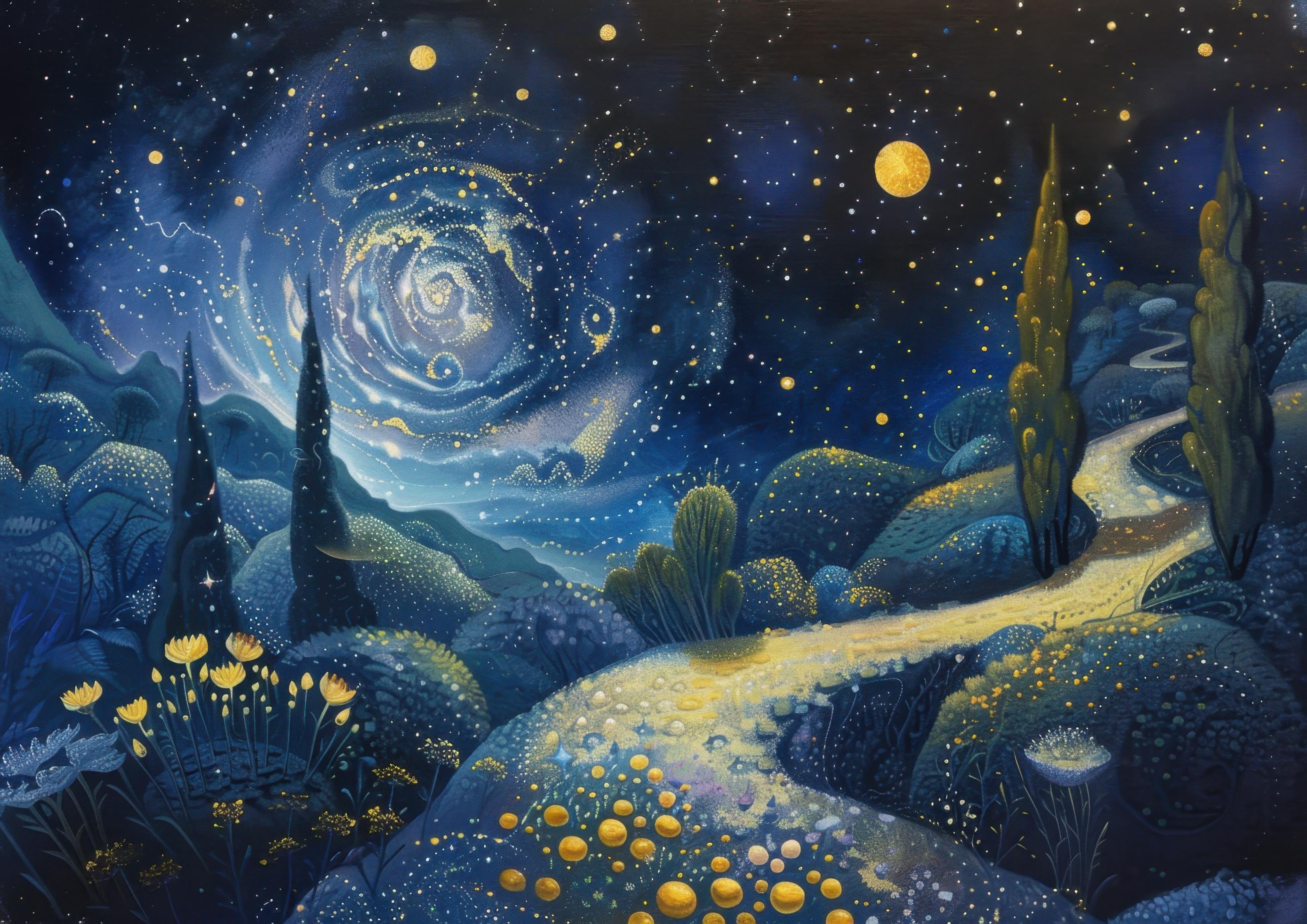 Preview for Starry-night-landscape-art-astrophotography-photo-background-63944