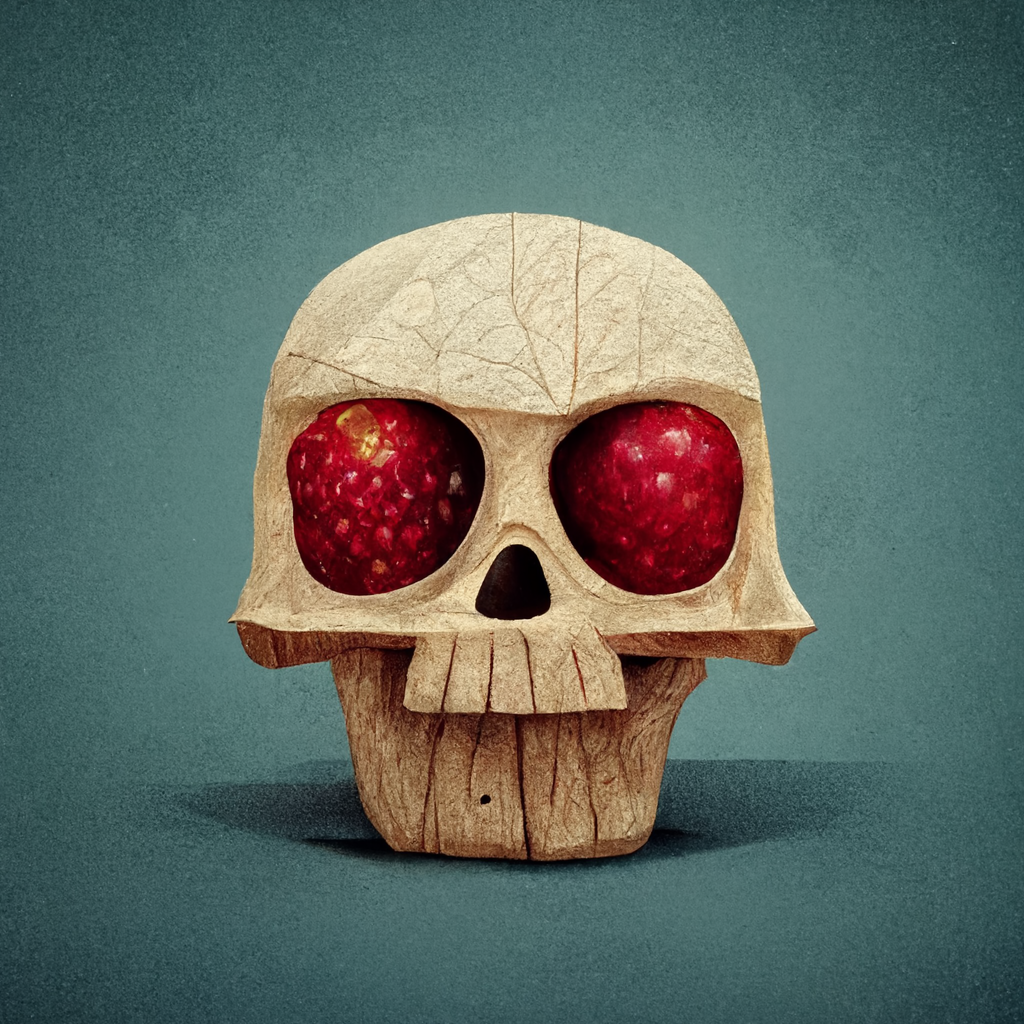 Preview for Wooden-skull-strawberry-eyes-ai-images-background-2ed83