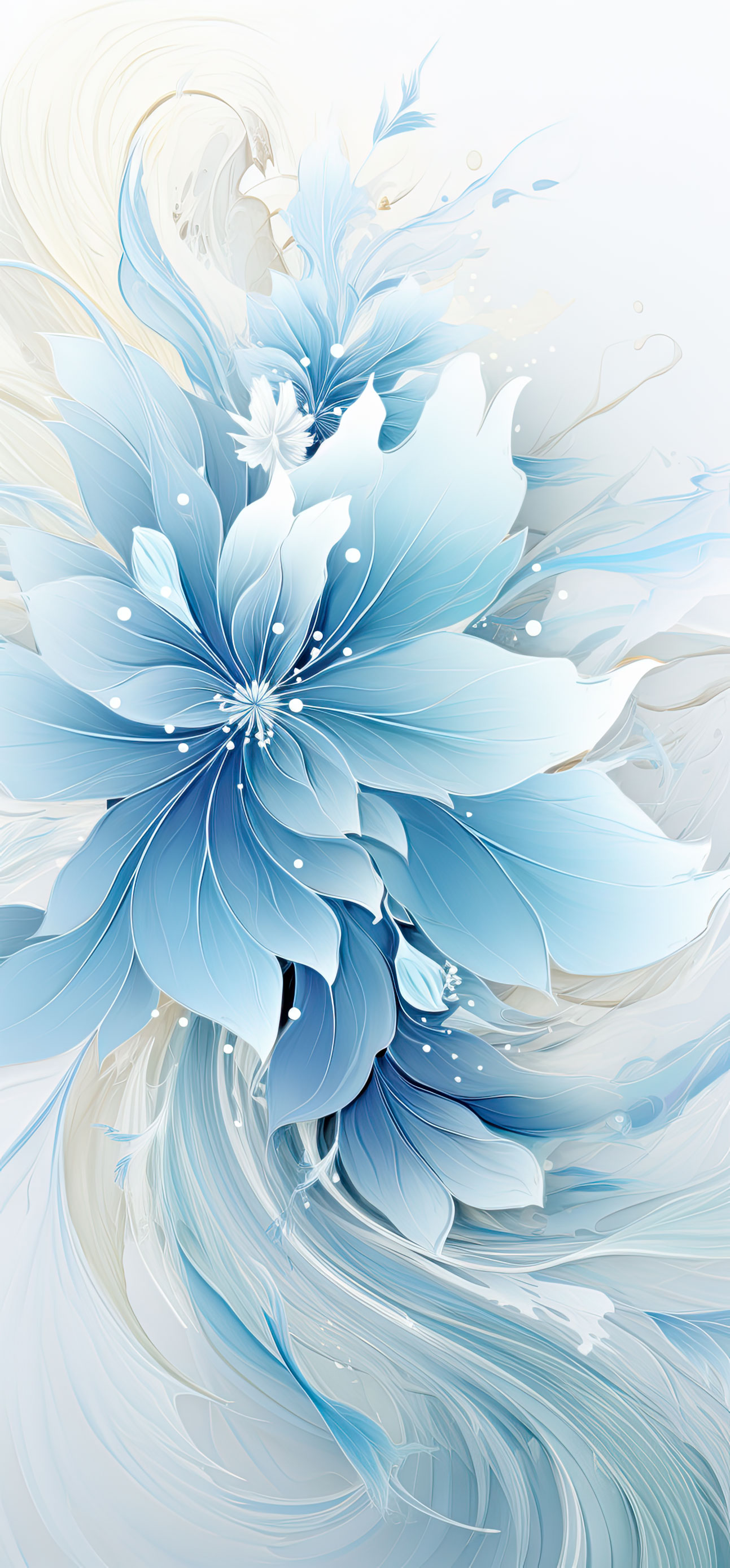 Preview for Blue-floral-art-design-christmas-phone-background-b24a0
