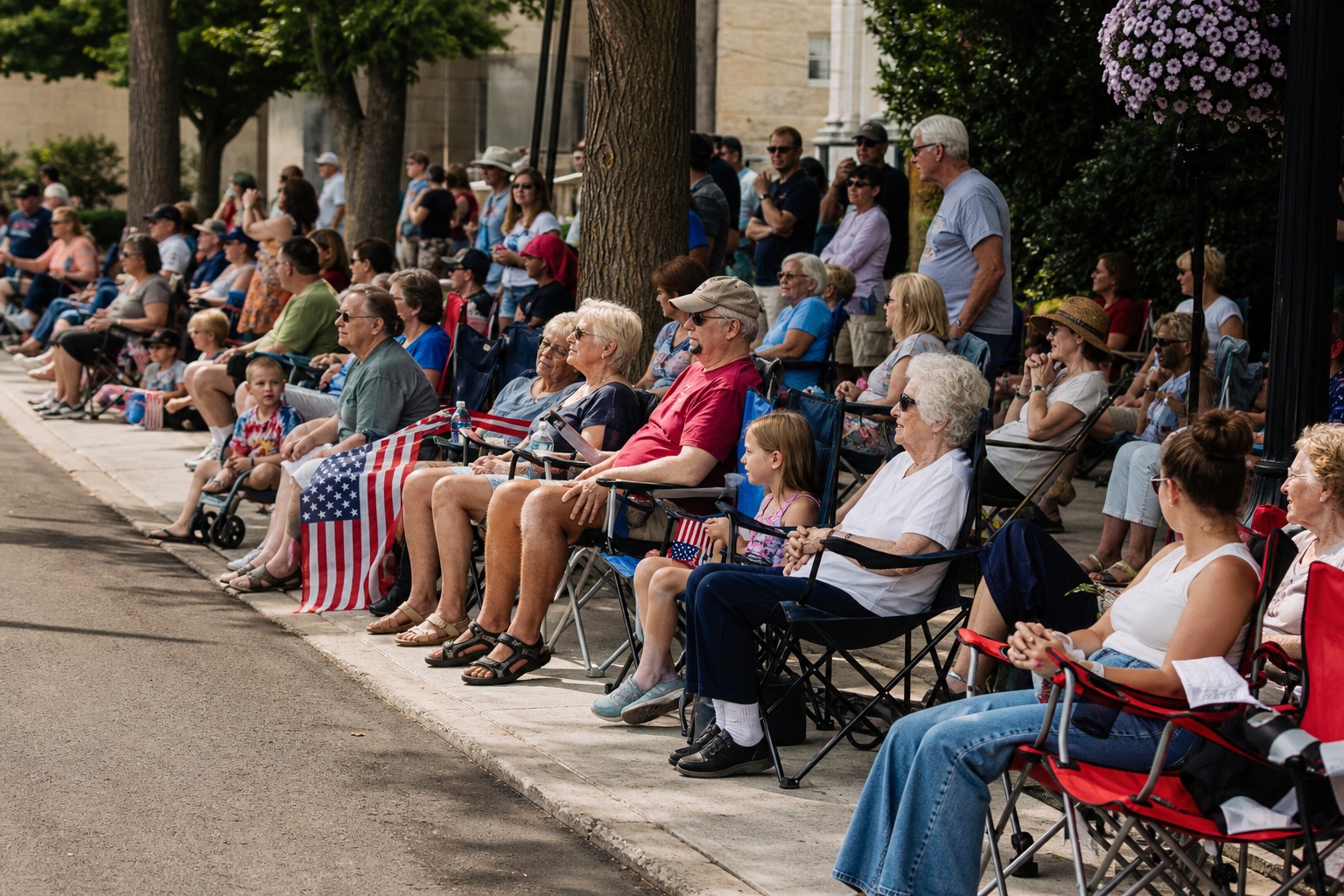 Preview for Small Town Parade Crowd Stock Background