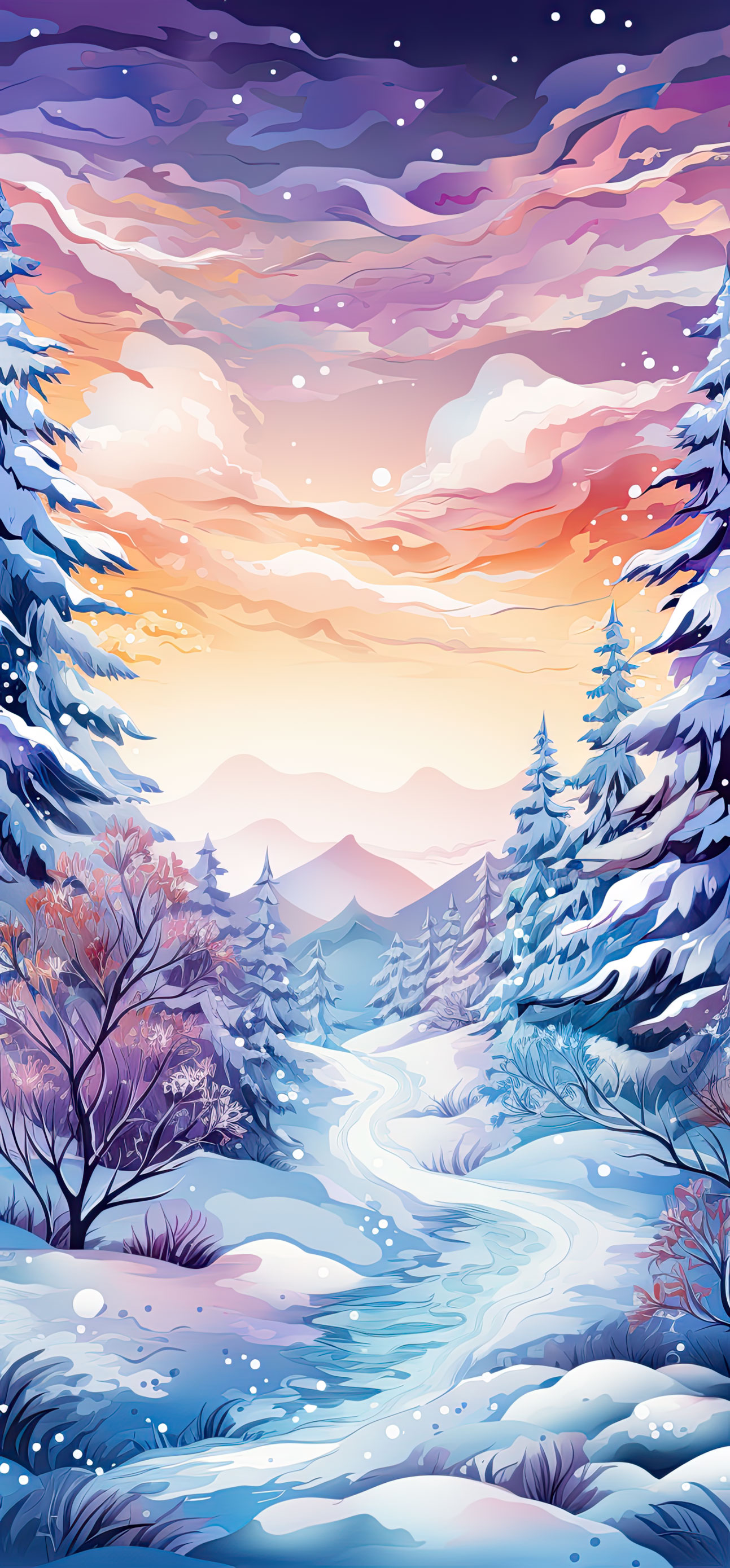 Preview for Winter-landscape-illustration-christmas-phone-background-18b69