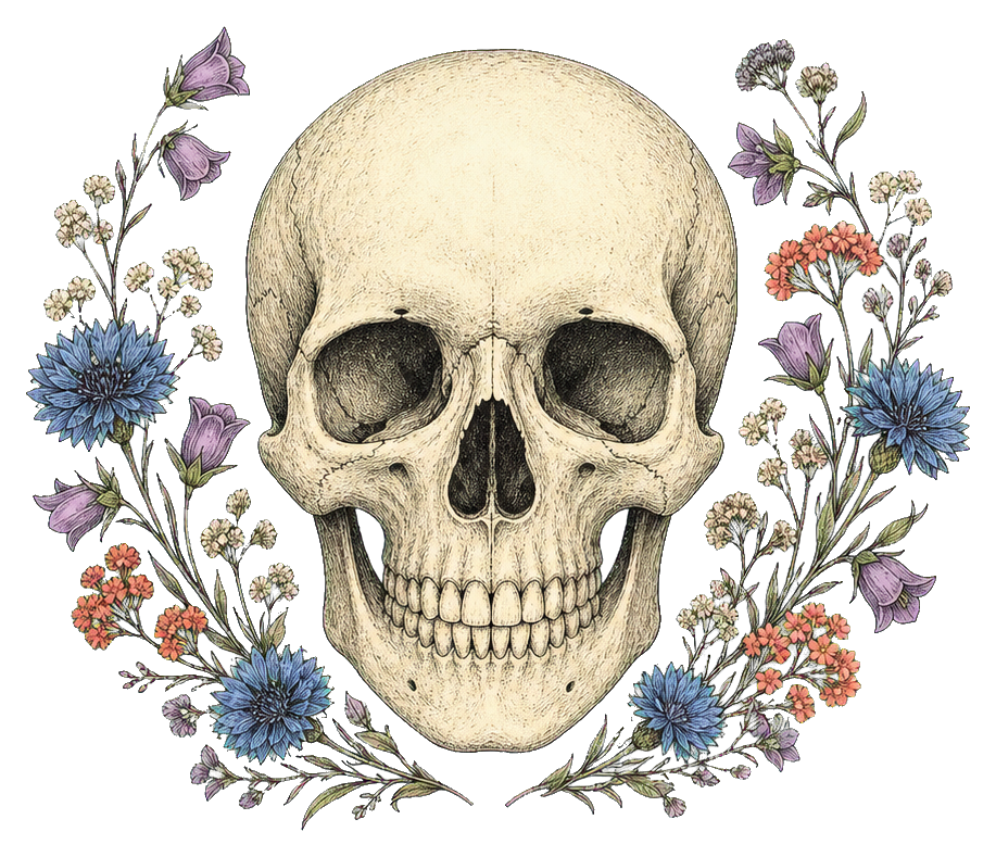 Preview for Wildflower Wreath Skull Sticker